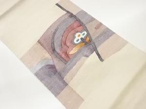 すくい織抽象草花模様織出し洒落袋帯